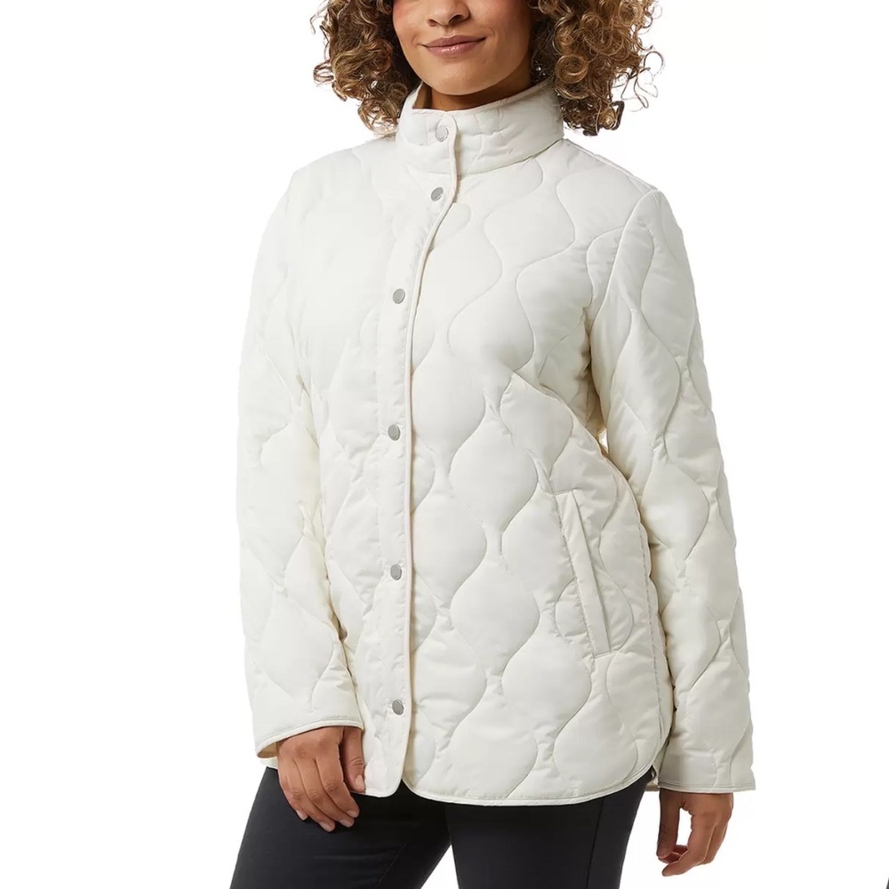 NEW WOMEN'S ONION QUILTED JACKET, white,
